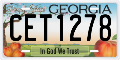 GA license plate CET1278