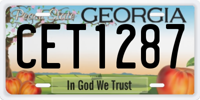 GA license plate CET1287