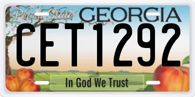 GA license plate CET1292