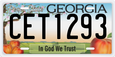 GA license plate CET1293