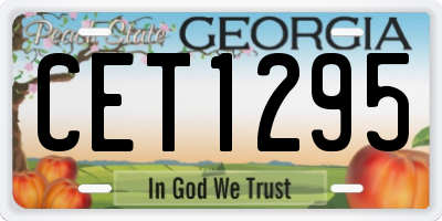 GA license plate CET1295