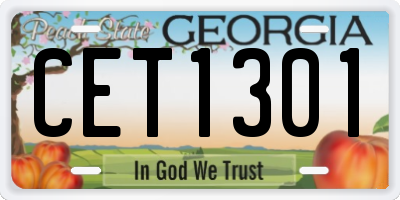 GA license plate CET1301