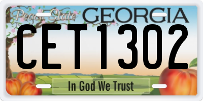GA license plate CET1302