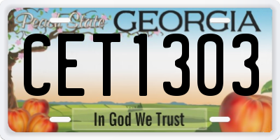 GA license plate CET1303