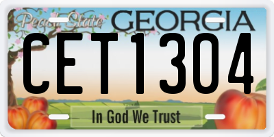 GA license plate CET1304