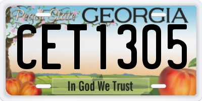 GA license plate CET1305