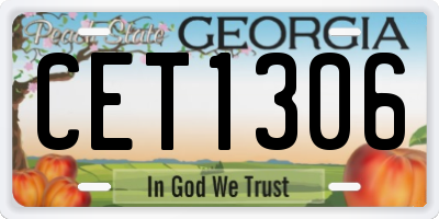 GA license plate CET1306