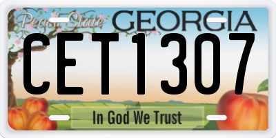 GA license plate CET1307