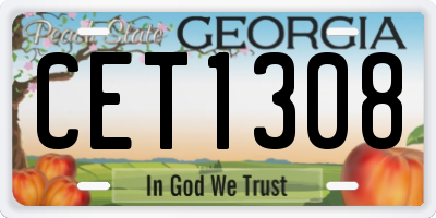 GA license plate CET1308