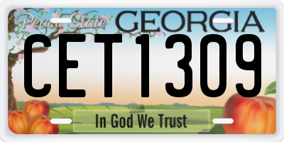 GA license plate CET1309