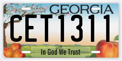 GA license plate CET1311