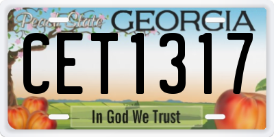 GA license plate CET1317