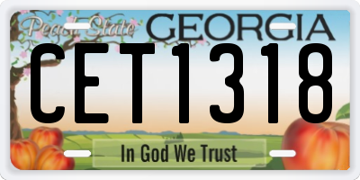 GA license plate CET1318