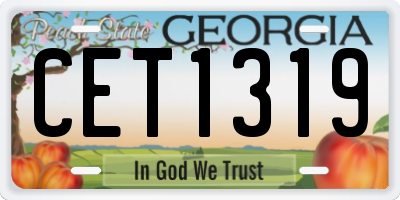 GA license plate CET1319