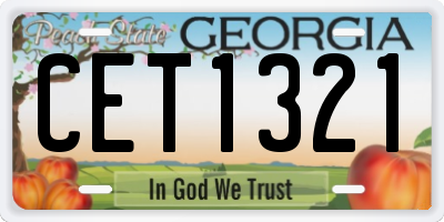 GA license plate CET1321