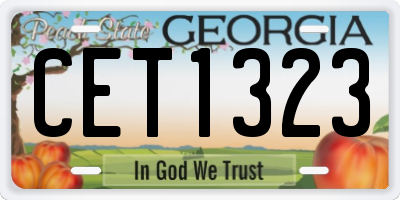 GA license plate CET1323
