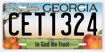 GA license plate CET1324