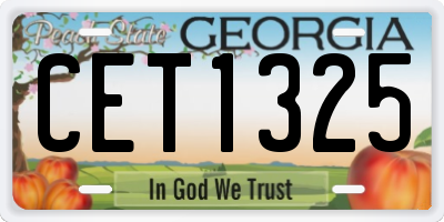 GA license plate CET1325