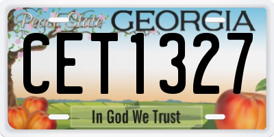 GA license plate CET1327