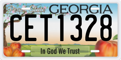GA license plate CET1328