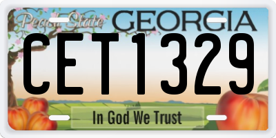 GA license plate CET1329