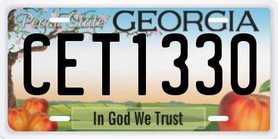 GA license plate CET1330