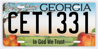 GA license plate CET1331