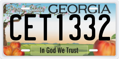 GA license plate CET1332