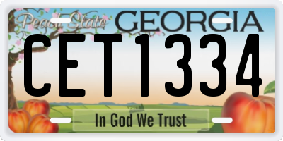 GA license plate CET1334