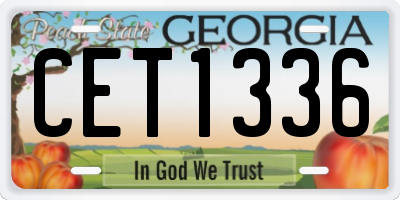 GA license plate CET1336
