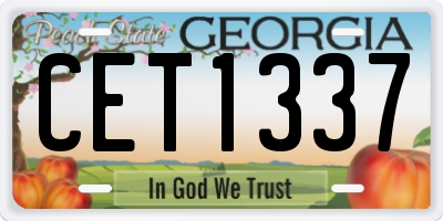 GA license plate CET1337