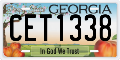 GA license plate CET1338