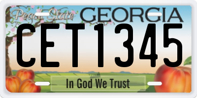 GA license plate CET1345