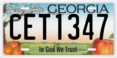 GA license plate CET1347
