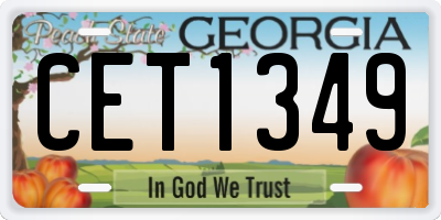 GA license plate CET1349