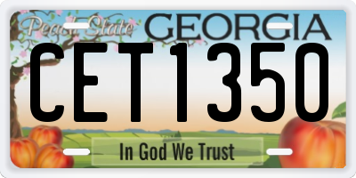 GA license plate CET1350