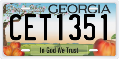 GA license plate CET1351