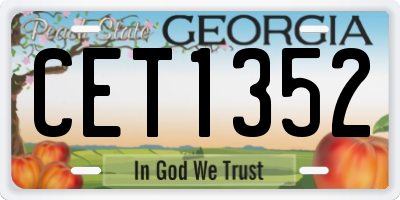 GA license plate CET1352