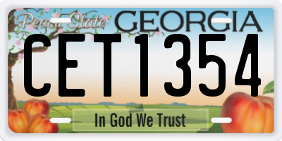 GA license plate CET1354