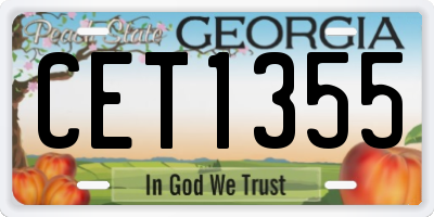 GA license plate CET1355
