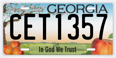 GA license plate CET1357