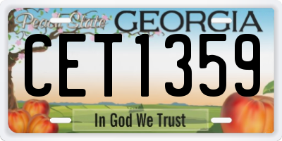 GA license plate CET1359