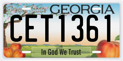 GA license plate CET1361