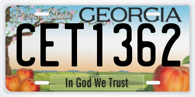 GA license plate CET1362