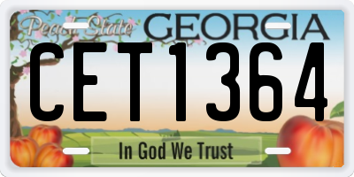 GA license plate CET1364