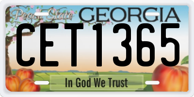 GA license plate CET1365