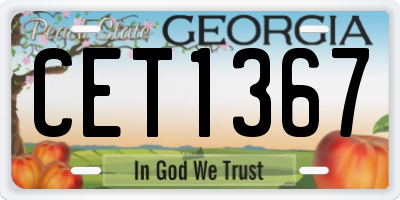 GA license plate CET1367