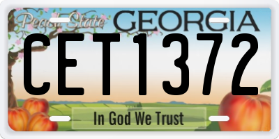 GA license plate CET1372