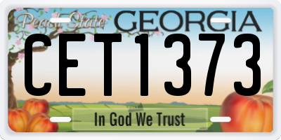 GA license plate CET1373
