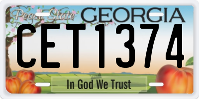 GA license plate CET1374